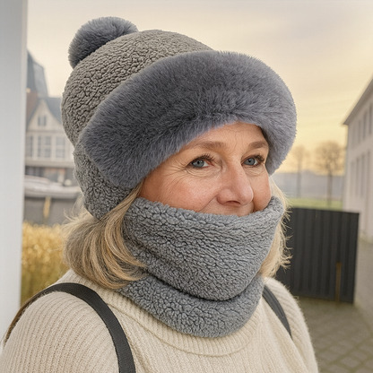 Conjunto de Gorro con Pompón y Bufanda a Juego para Adultos | Ideal para Invierno