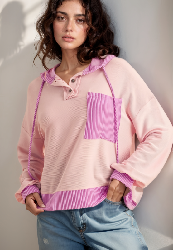 Sudadera Con Capucha y Bloques De Color Para Mujer | Ideal Para Uso Diario