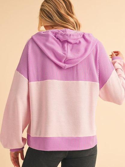 Sudadera Con Capucha y Bloques De Color Para Mujer | Ideal Para Uso Diario