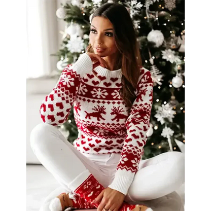 Jersey de Punto con Motivo Invernal para Mujer | Ideal para el Uso Diario en Invierno