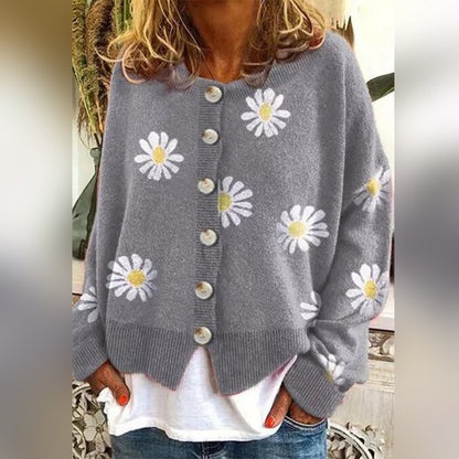 Cárdigan con Botones y Estampado Floral para Mujer | Ideal para Días Frescos