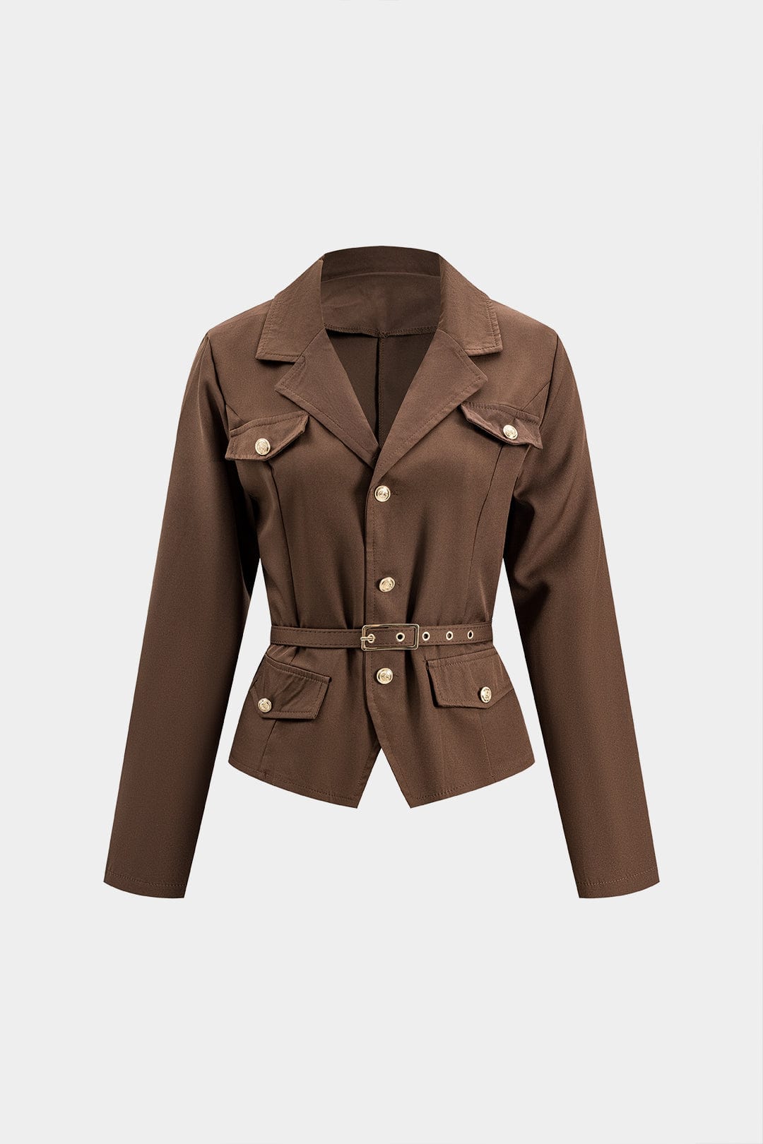 Conjunto De Blazer Entallado con Cinturón y Falda Plisada para Mujer | Ideal para Oficina y Eventos Formales