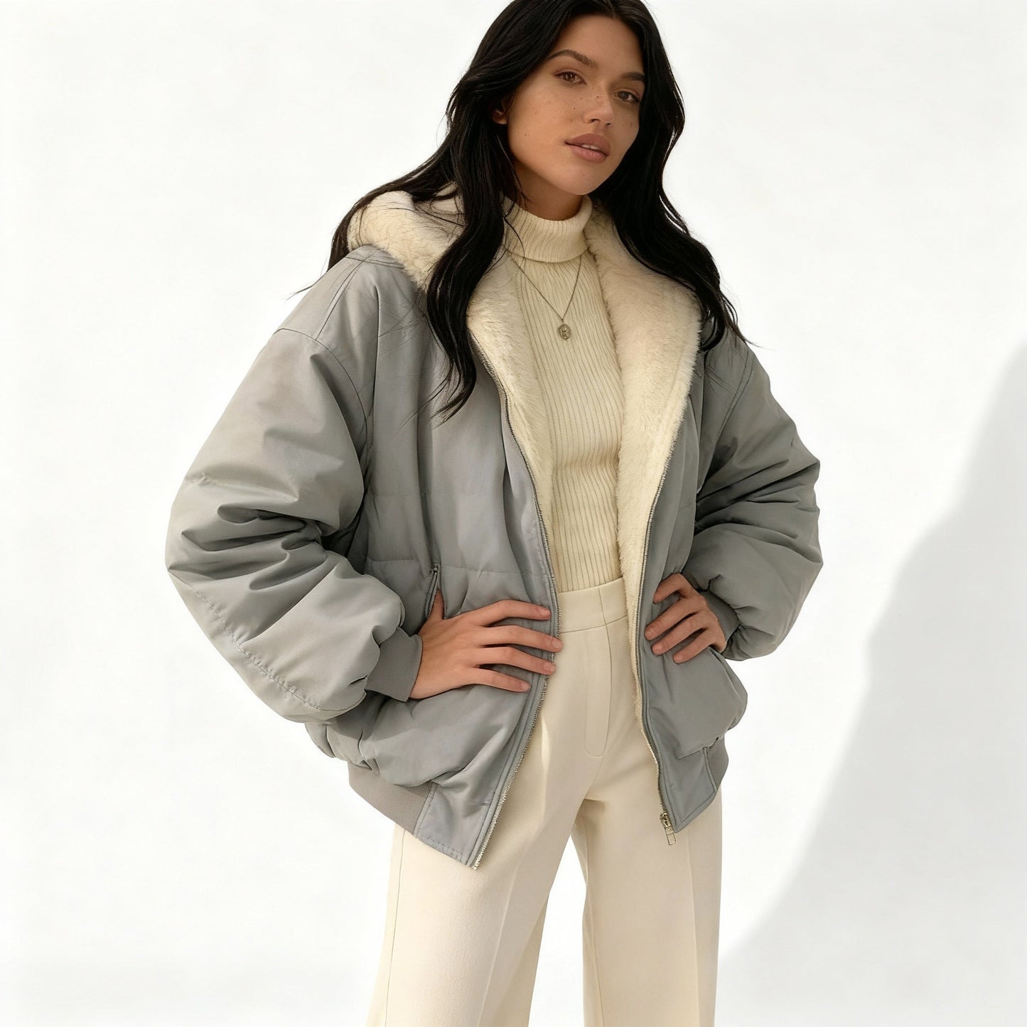 Chaqueta de Invierno Oversize con Forro Interior para Mujer | Ideal para Uso Diario en Temporada Fría