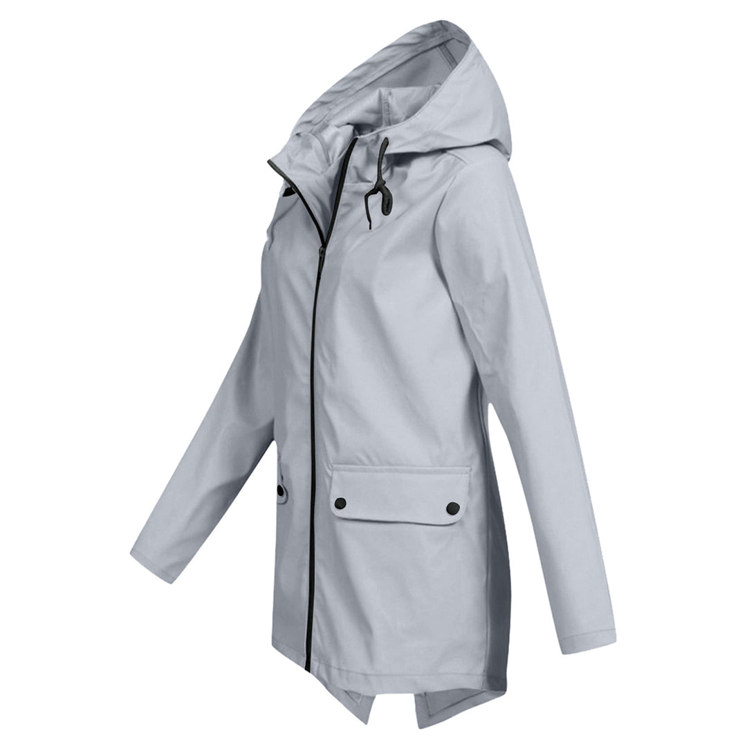Manteau Long Imperméable avec Capuche pour Femme | Idéal pour les Jours de Pluie