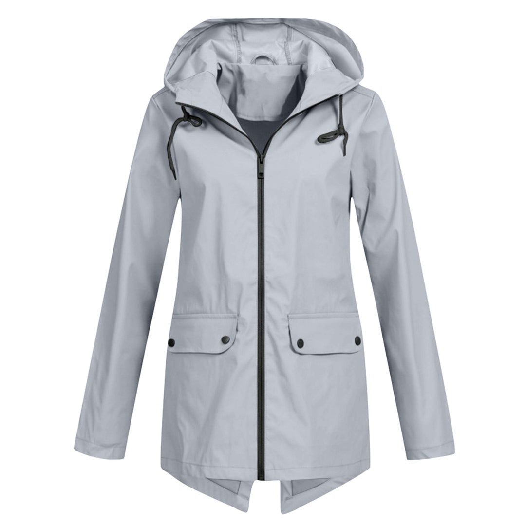 Manteau Long Imperméable avec Capuche pour Femme | Idéal pour les Jours de Pluie