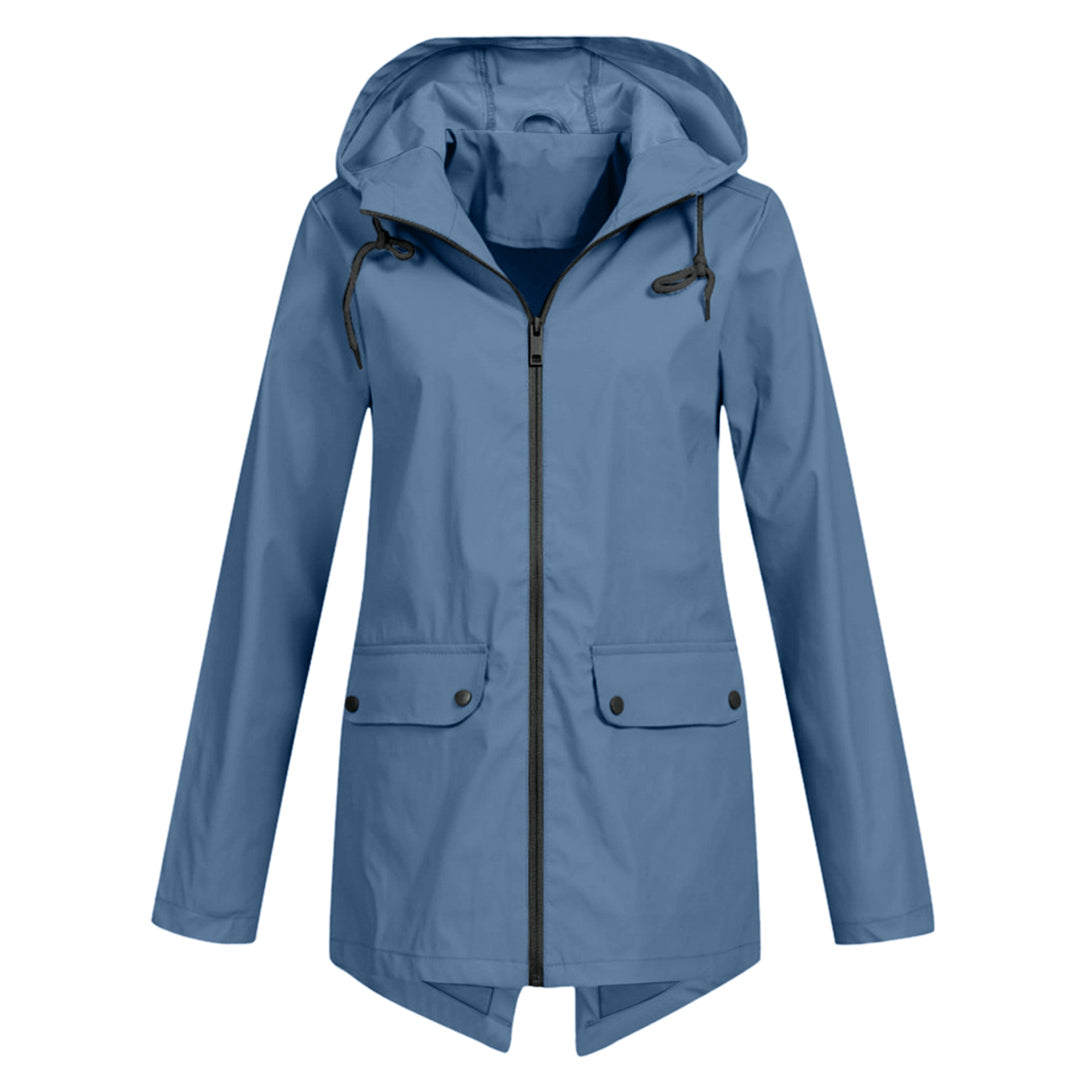 Manteau Long Imperméable avec Capuche pour Femme | Idéal pour les Jours de Pluie