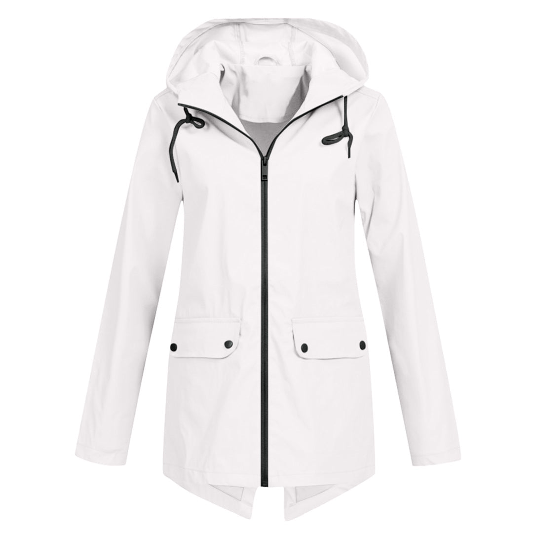 Manteau Long Imperméable avec Capuche pour Femme | Idéal pour les Jours de Pluie