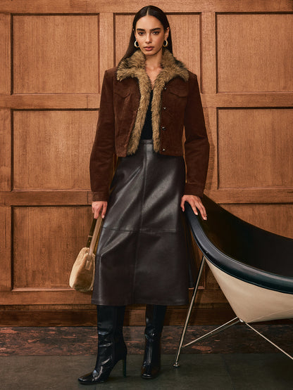 Chaqueta Corta con Cuello de Textura Suave para Mujer | Ideal para Entretiempo y Uso Diario