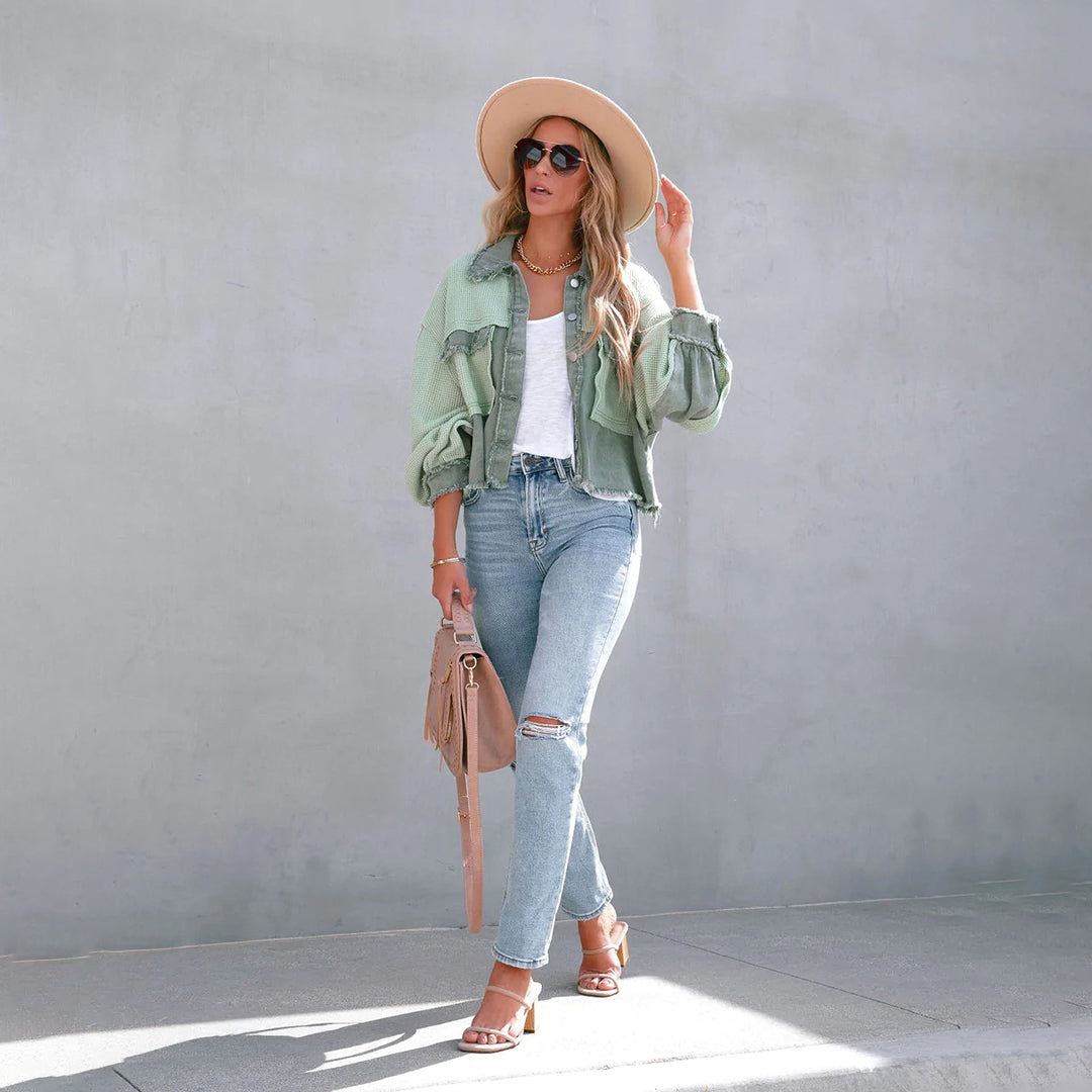 Chaqueta Corta con Corte Recto para Mujer | Ideal para Primavera y Otoño