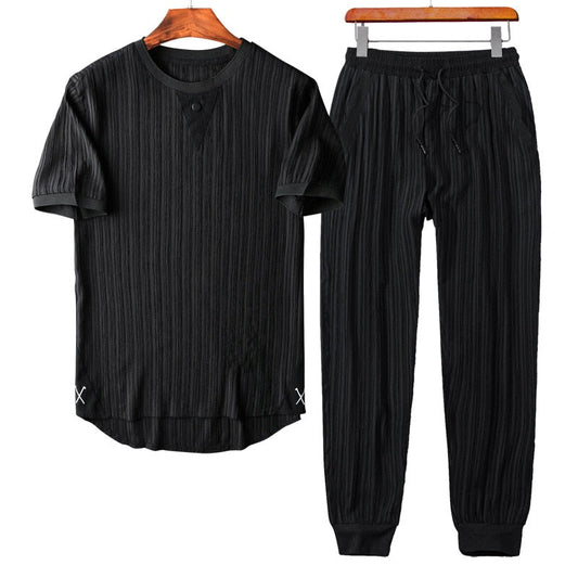 Conjunto Dos Piezas Para Hombre Con Camisa De Manga Corta Y Pantalón | Ideal Para Verano