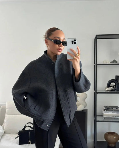 Cazadora Bomber Con Corte Oversize Para Adultos | Ideal Para Media Estación
