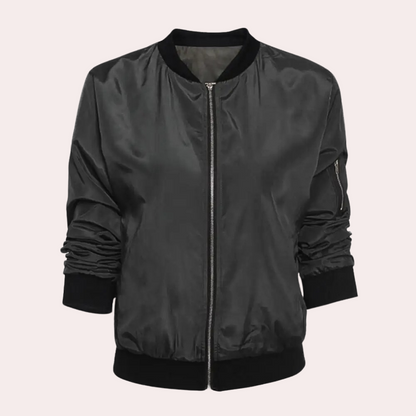 Chaqueta Ligera con Cremallera Frontal y Cuello Corto para Mujer | Ideal para Días Frescos de Verano