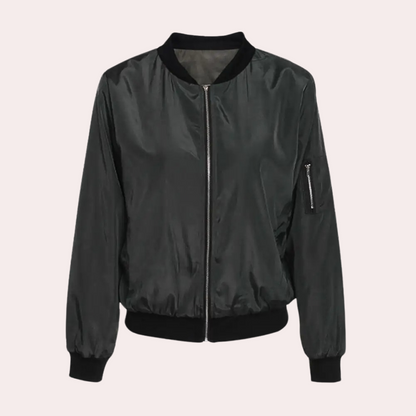 Chaqueta Ligera con Cremallera Frontal y Cuello Corto para Mujer | Ideal para Días Frescos de Verano