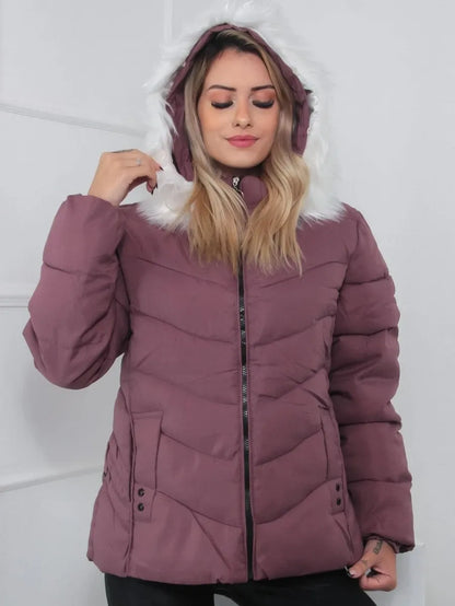 Chaqueta Acolchada con Capucha Desmontable para Mujer | Ideal para Invierno