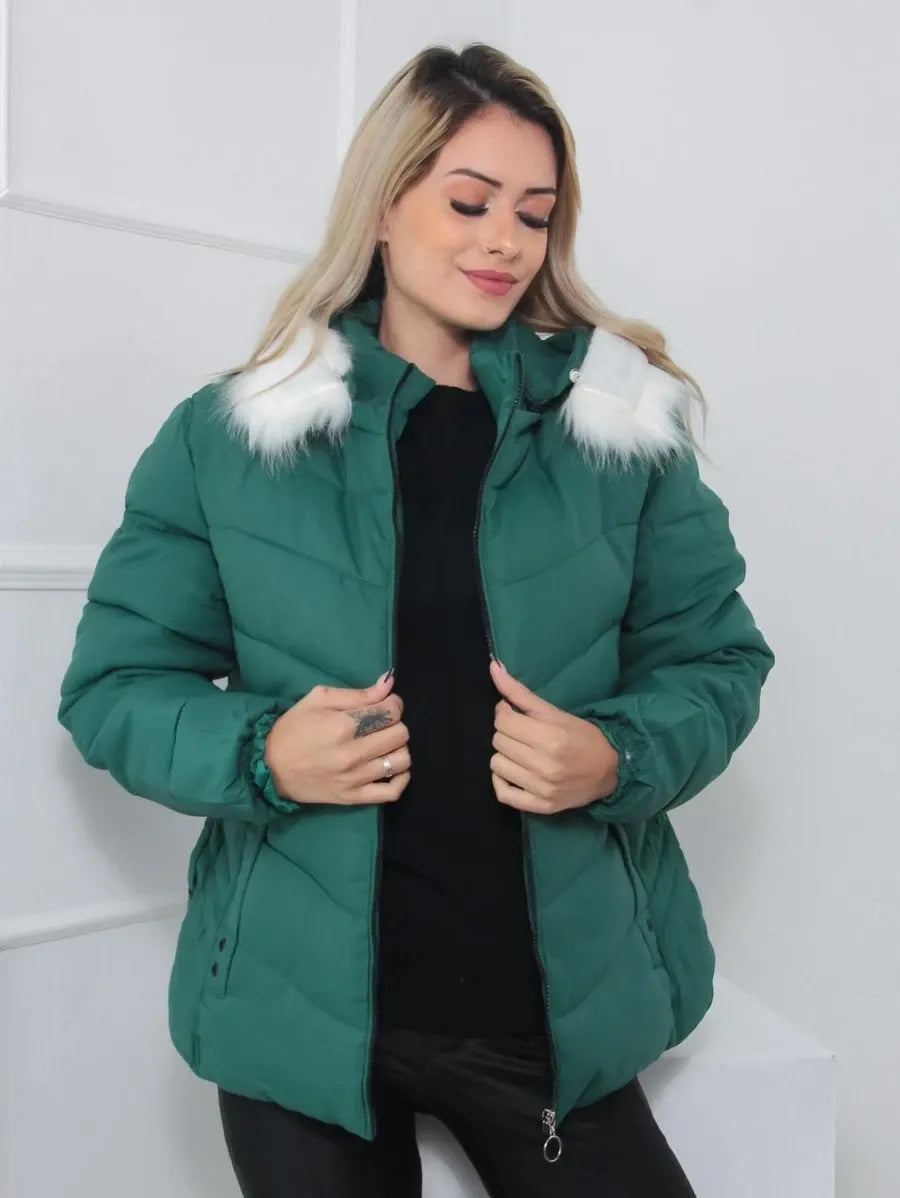 Chaqueta Acolchada con Capucha Desmontable para Mujer | Ideal para Invierno