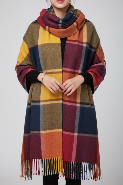 Bufanda Con Diseño De Cuadros Para Mujeres | Ideal Para El Invierno