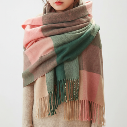 Bufanda Con Diseño De Cuadros Para Mujeres | Ideal Para El Invierno
