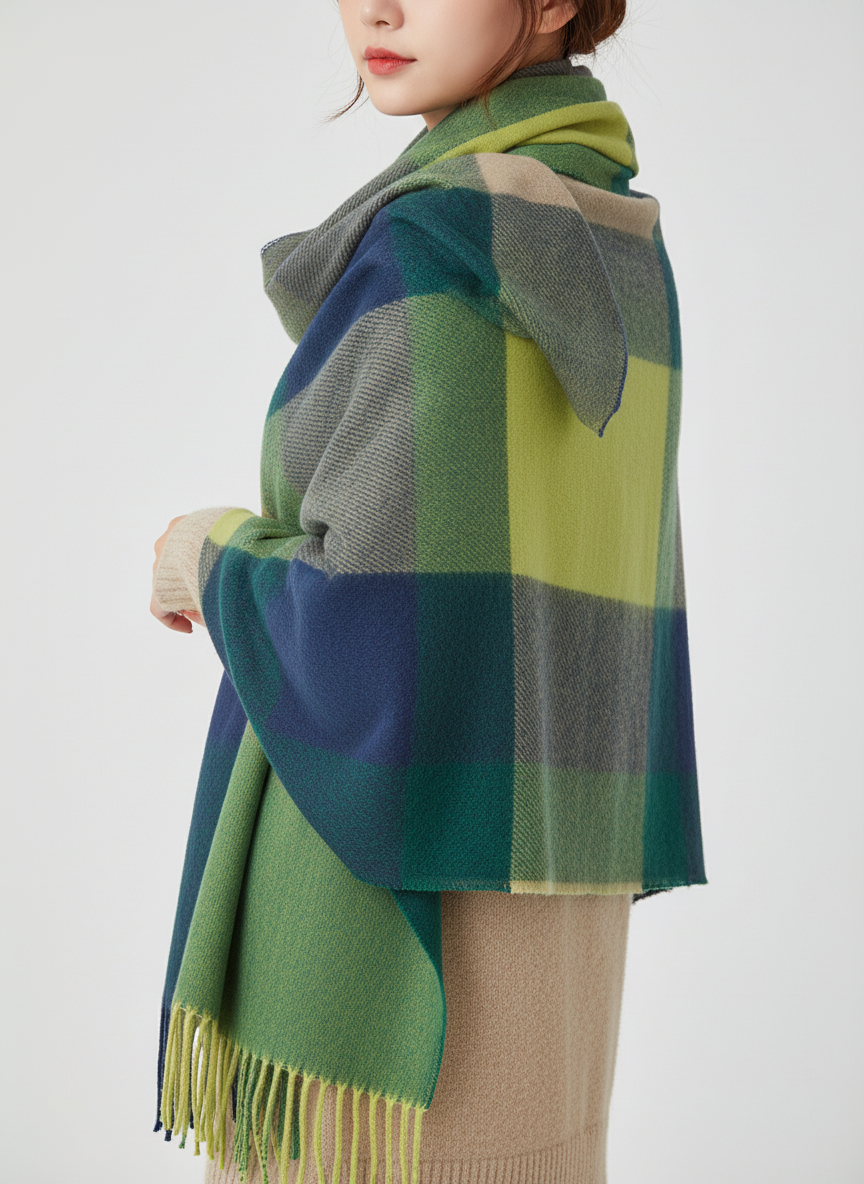 Bufanda Con Diseño De Cuadros Para Mujeres | Ideal Para El Invierno