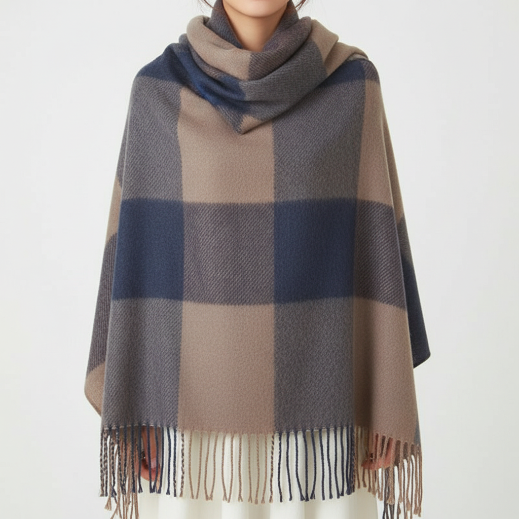 Bufanda Con Diseño De Cuadros Para Mujeres | Ideal Para El Invierno