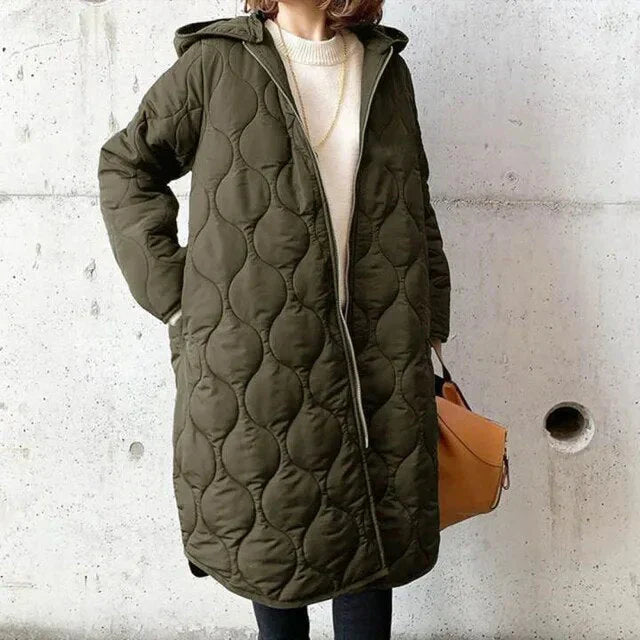 Parka Con Estampado Integral Y Capucha Ajustable Para Mujer | Ideal Para La Media Estación