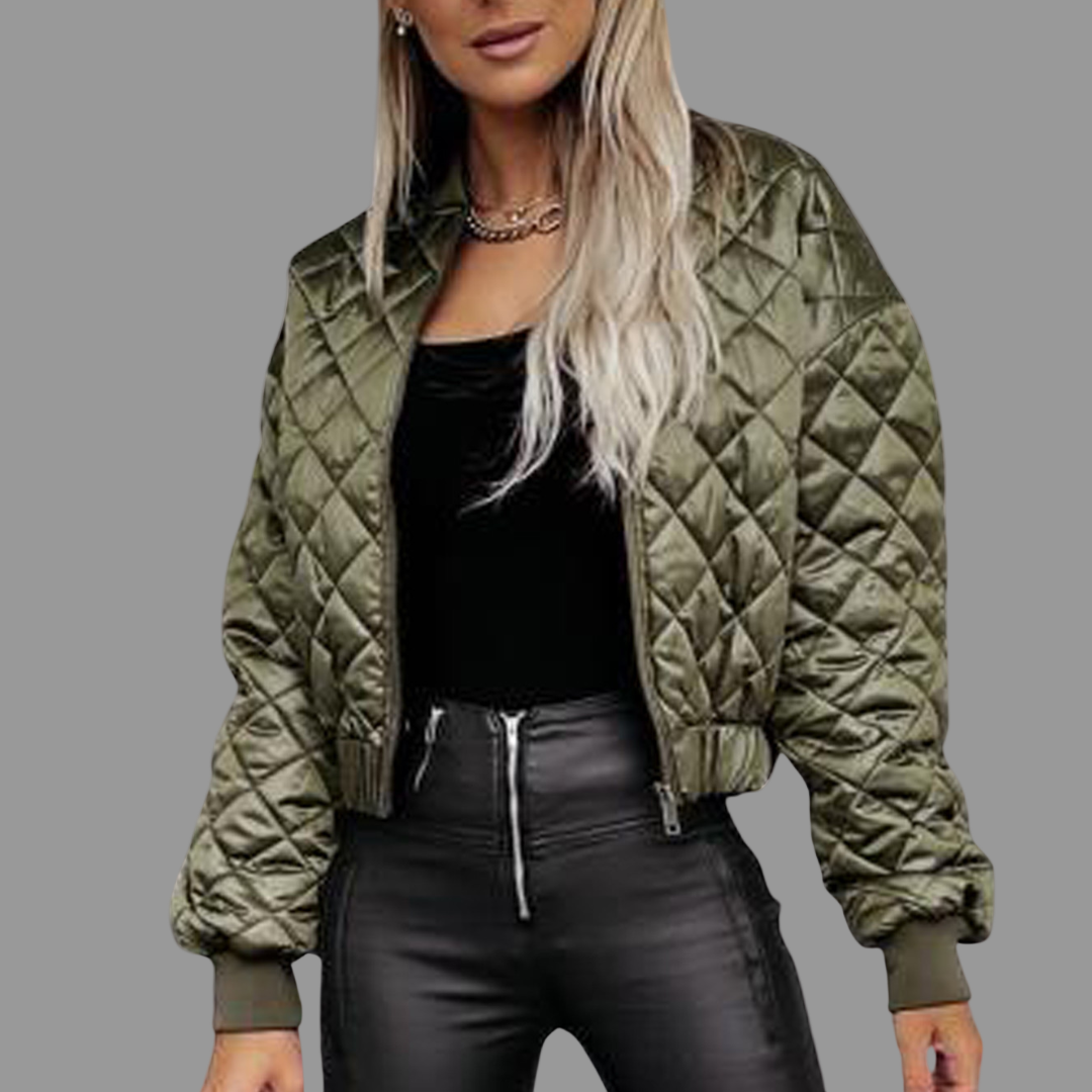 Chaqueta Acolchada Con Corte Ajustado Para Mujer | Ideal Para Media Estación