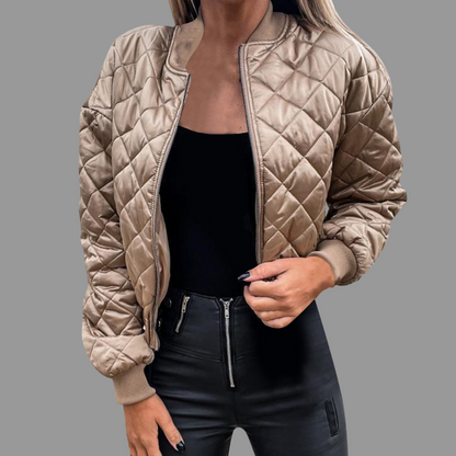 Chaqueta Acolchada Con Corte Ajustado Para Mujer | Ideal Para Media Estación