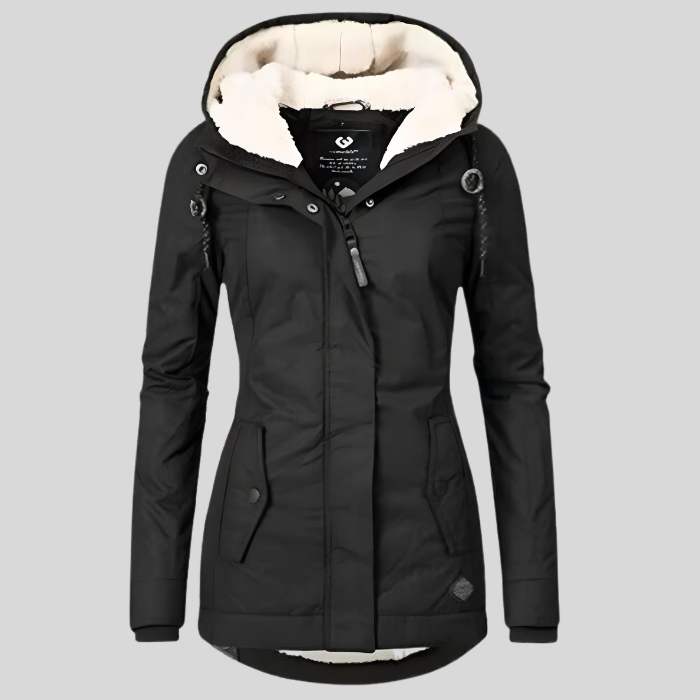 Abrigo Largo con Capucha y Cierre Frontal para Mujer | Ideal para Otoño e Invierno