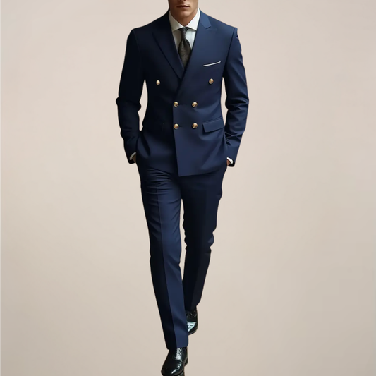 Traje Dos Piezas Para Hombre Con Chaqueta De Doble Botonadura Y Pantalón | Ideal Para Eventos Formales