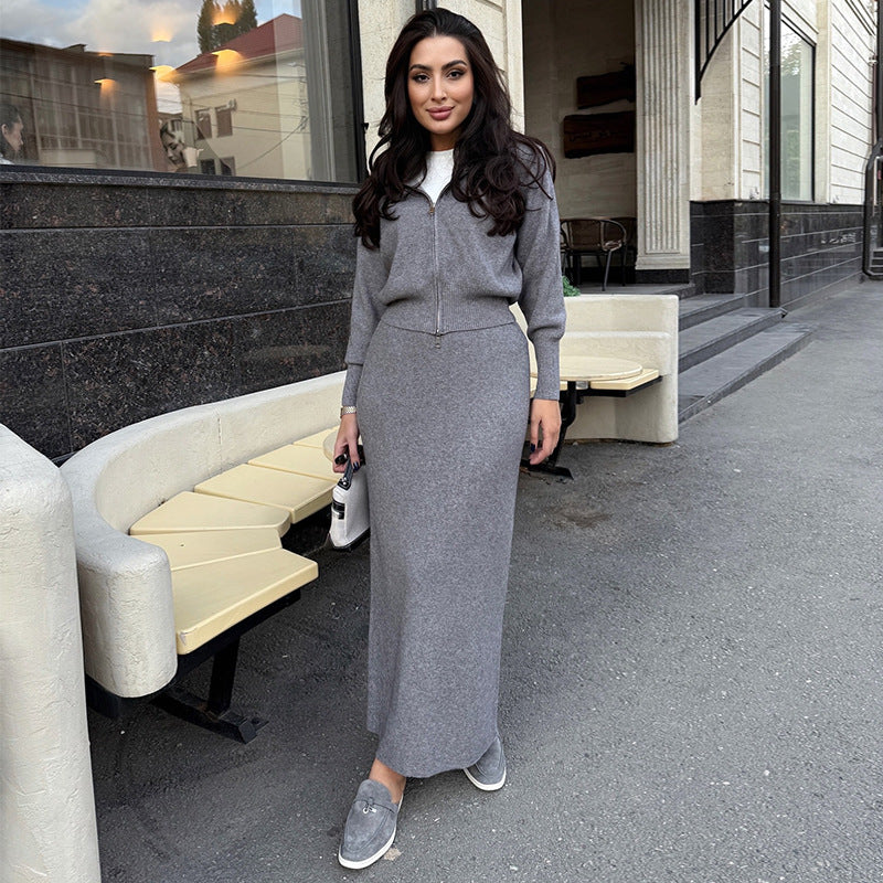 Conjunto De Dos Piezas Con Cremallera Para Mujer | Ideal Para Uso Diario En Temporada Fría