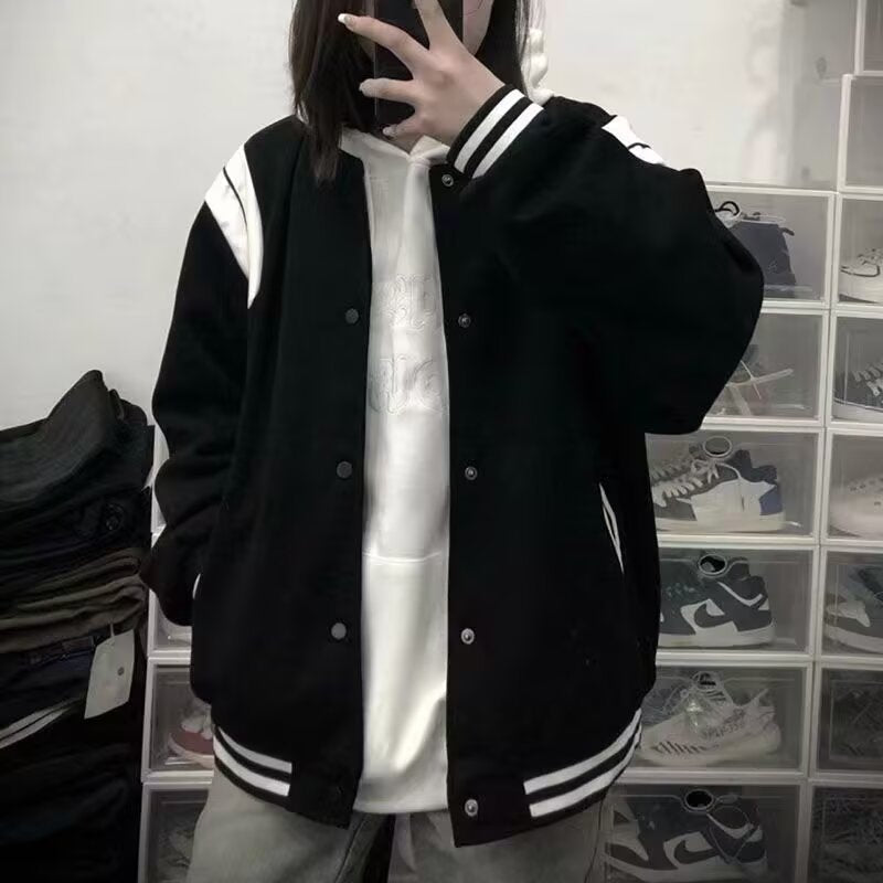 Chaqueta College Oversize con Mangas Contraste para Mujer | Ideal para Estilo Urbano