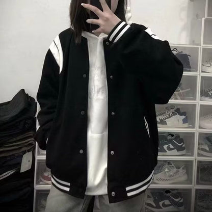 Chaqueta College Oversize con Mangas Contraste para Mujer | Ideal para Estilo Urbano