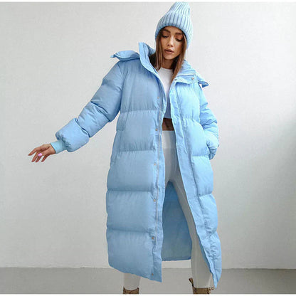 Chaqueta Acolchada Larga con Cierre de Cremallera para Mujer | Uso Diario en Invierno