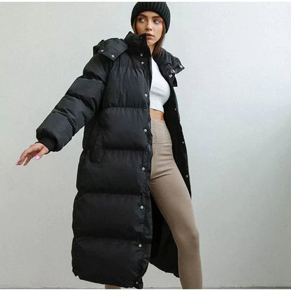 Doudoune Larga Con Capucha Ajustable Para Mujer | Ideal Para El Invierno