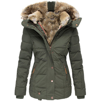 Abrigo Puffer Acolchado con Capucha para Mujer | Ideal para Invierno y Uso Diario