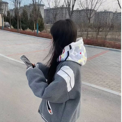 Chaqueta College Oversize con Mangas Contraste para Mujer | Ideal para Estilo Urbano