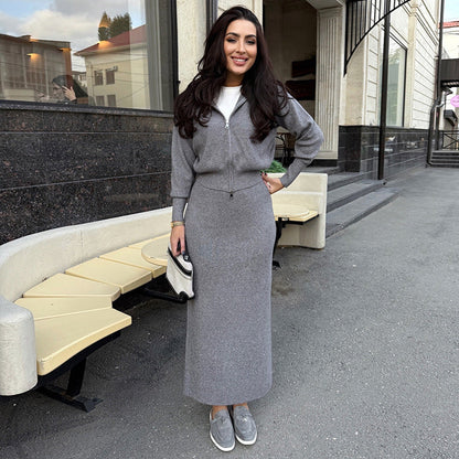 Conjunto De Dos Piezas Con Cremallera Para Mujer | Ideal Para Uso Diario En Temporada Fría