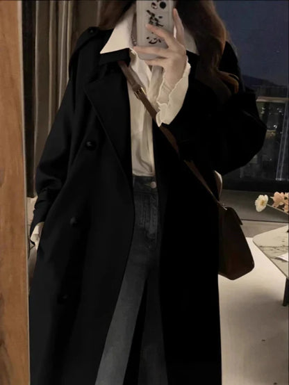 Trench Coat Largo con Corte Recto para Mujer | Ideal para Varias Ocasiones