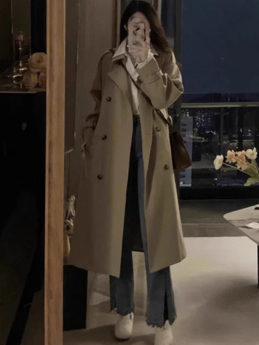 Trench Coat Largo con Corte Recto para Mujer | Ideal para Varias Ocasiones