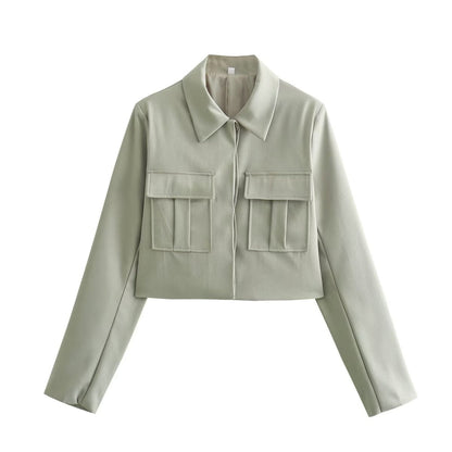 Conjunto De Dos Piezas con Chaqueta Corta y Pantalón Ancho para Adultos | Ideal para Uso Diario Y Entornos Profesionales