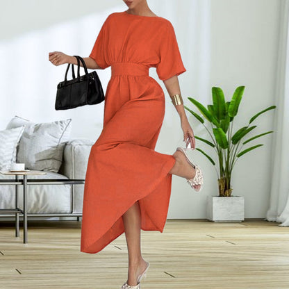 Vestido Midi con Corte Entallado y Cintura Elástica para Mujer | Ideal para Eventos y Salidas de Verano