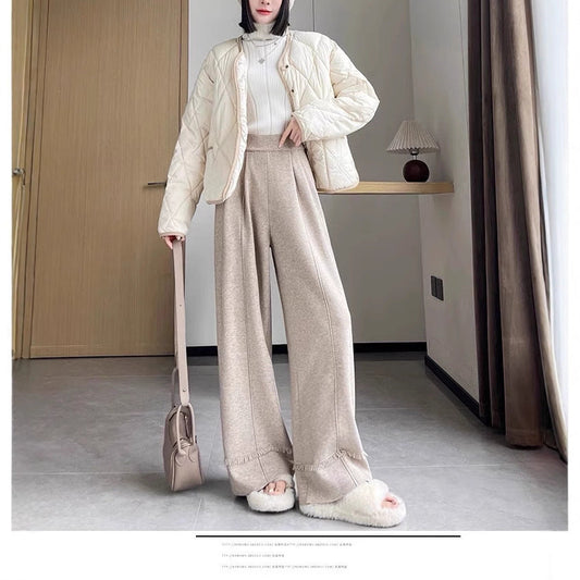 Pantalón de Corte Amplio con Flecos en el Bajo para Mujer | Ideal para Uso Diario y Eventos