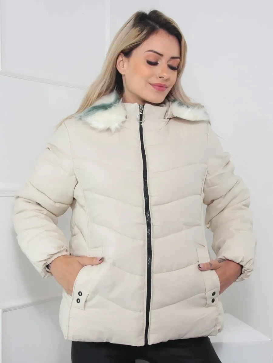 Chaqueta Acolchada con Capucha Desmontable para Mujer | Ideal para Invierno