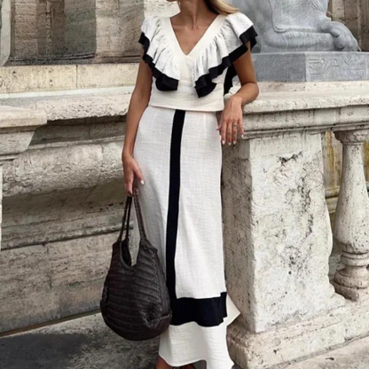 Conjunto De Outfit De Dos Piezas Con Cintura Alta Para Mujer | Ideal Para Verano Y Vacaciones