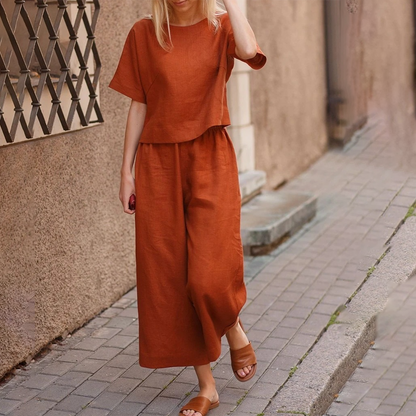 Conjunto de Dos Piezas con Manga Corta para Mujer | Ideal para la Temporada de Verano