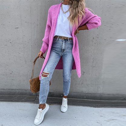 Cárdigan Largo con Corte Recto para Mujer | Ideal para el Invierno