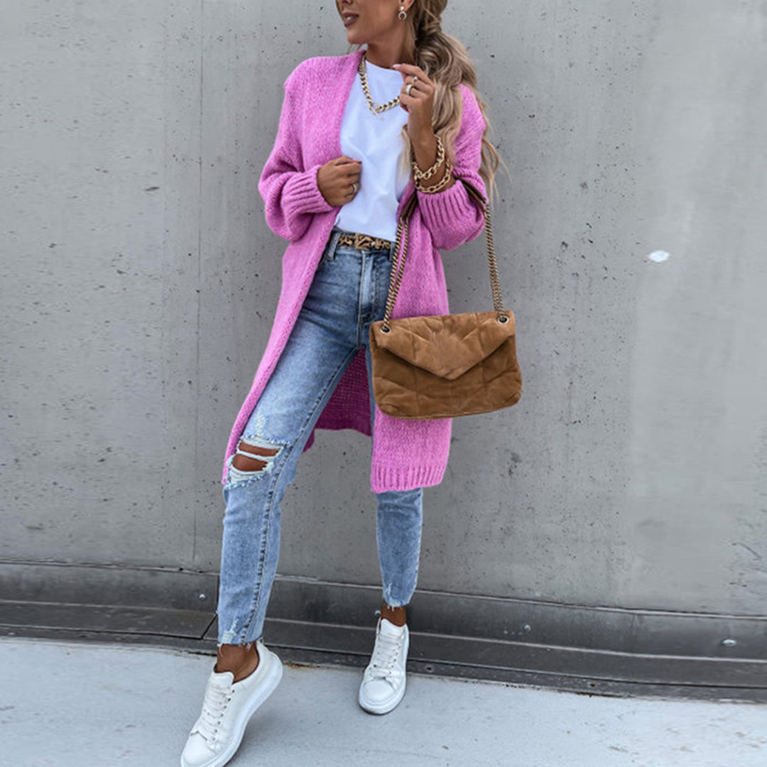 Cárdigan Largo con Corte Recto para Mujer | Ideal para el Invierno