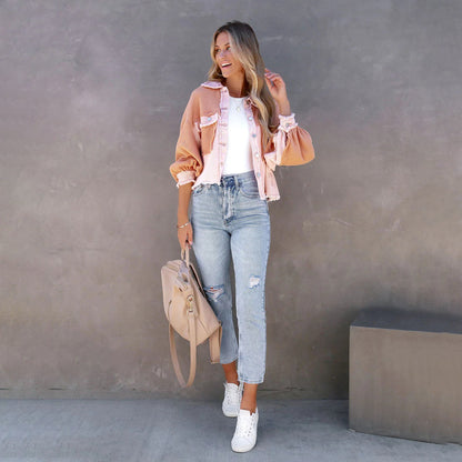 Chaqueta Corta con Corte Recto para Mujer | Ideal para Primavera y Otoño