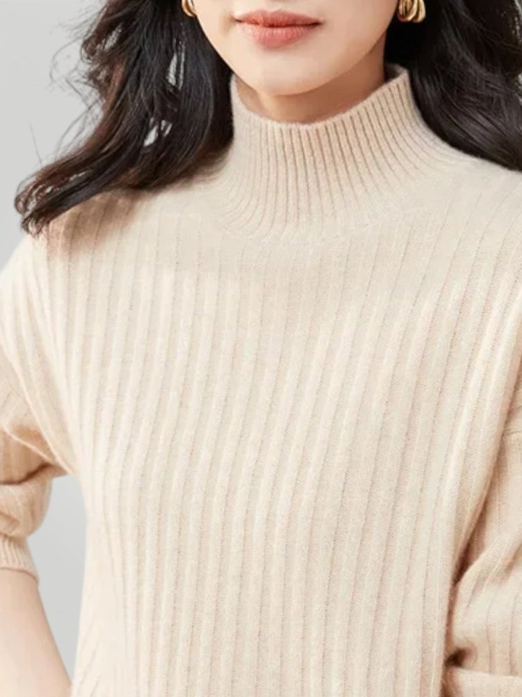 Jersey de Punto con Corte Amplio y Cuello Redondo para Mujer | Ideal para Días Frescos