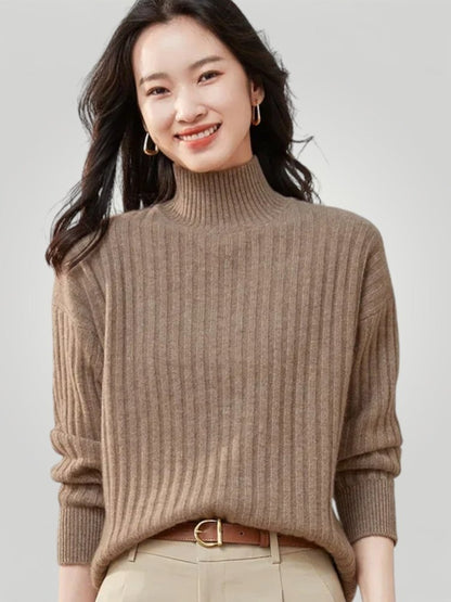 Jersey de Punto con Corte Amplio y Cuello Redondo para Mujer | Ideal para Días Frescos