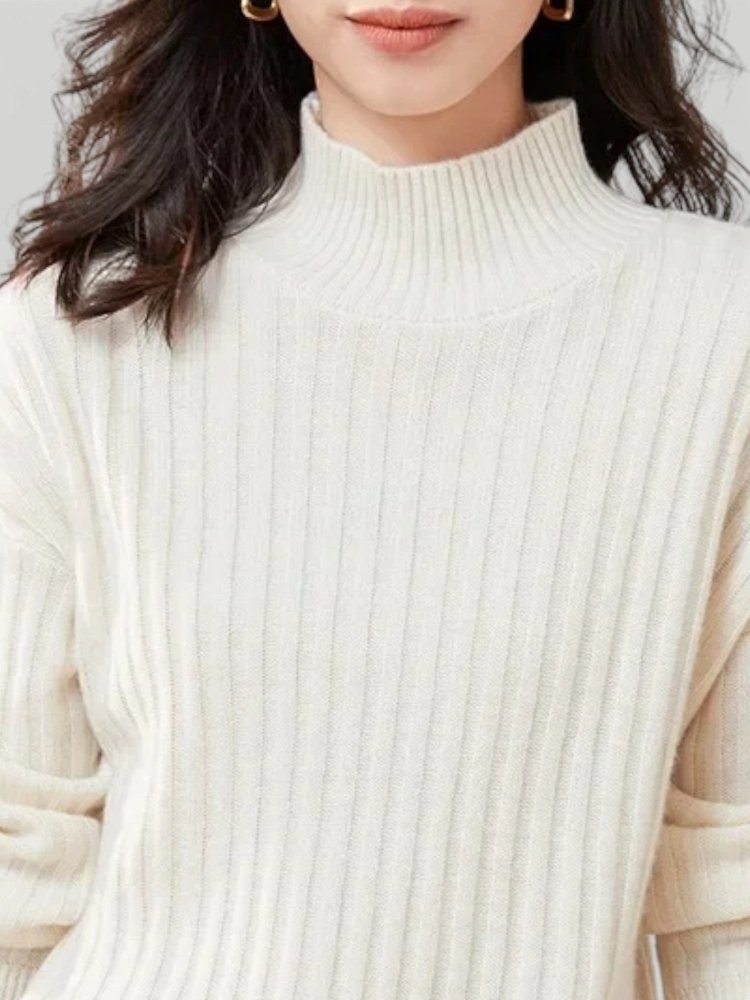 Jersey de Punto con Corte Amplio y Cuello Redondo para Mujer | Ideal para Días Frescos